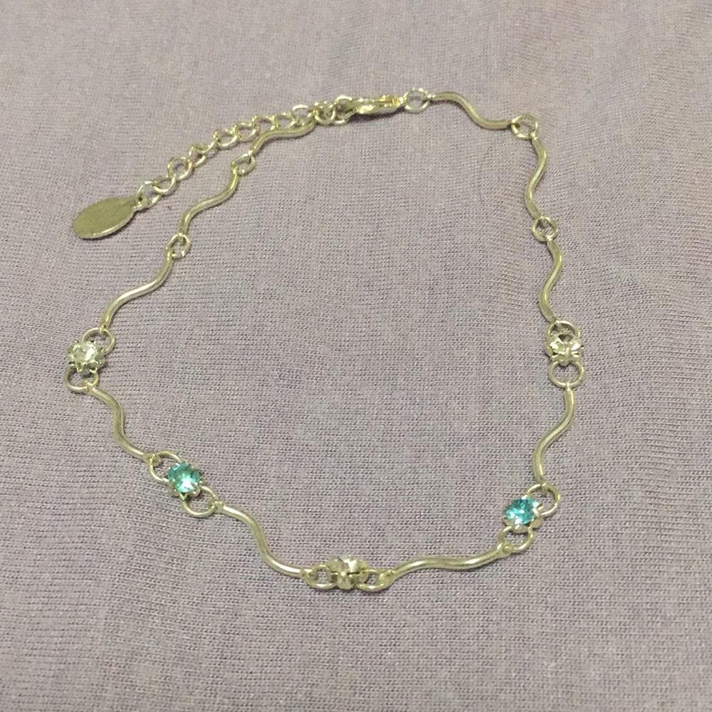 Anklet with Blue and White gems
